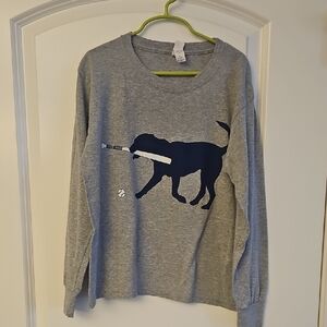 ChalKTALK Heather Gray Long Sleeve Dog Baseball Shirt